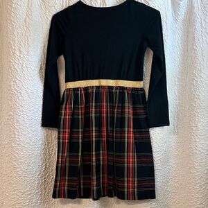 Crewcuts Black and Red Plaid Dress with Gold Accent